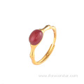 Nephrite Red Agate Jade Designer Vintage Gemstone ring